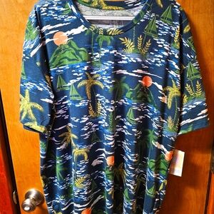LuLaRoe Hudson 3XL beach sailboat shirt